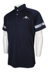 P1221 Formulates Polo T-shirt Manufacturer with Blue Short-sleeved Men's Reflective Strips and Vertical Collar Polo T-shirt
